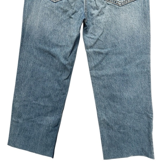 Reformation High Waist Wide Straight Leg Cropped Raw Hem Jeans Size 26 - Picture 6 of 9